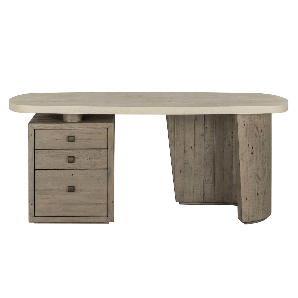 Angus Desk - Antique White/Distressed Gray