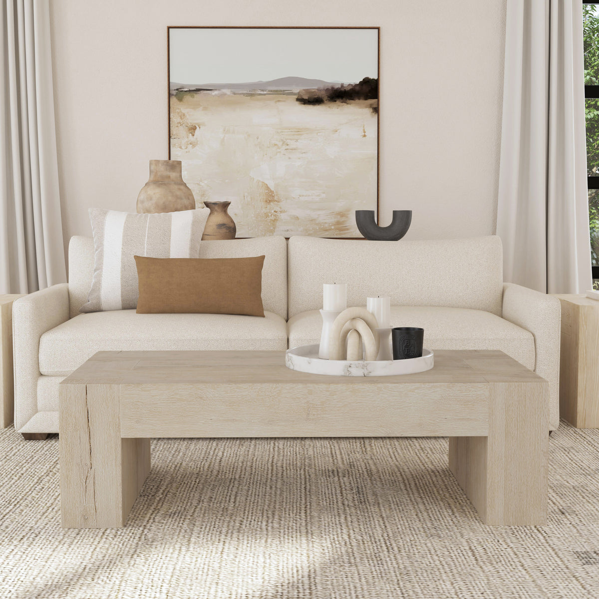 Bristol Rectangle Coffee Table - Aged Cream