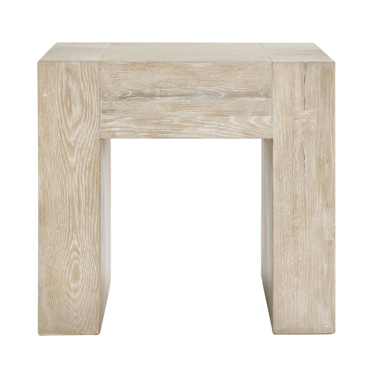 Bristol Square End Table - Aged Cream