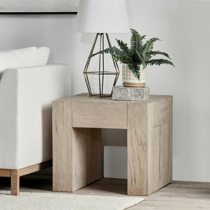 Bristol Square End Table - Aged Cream
