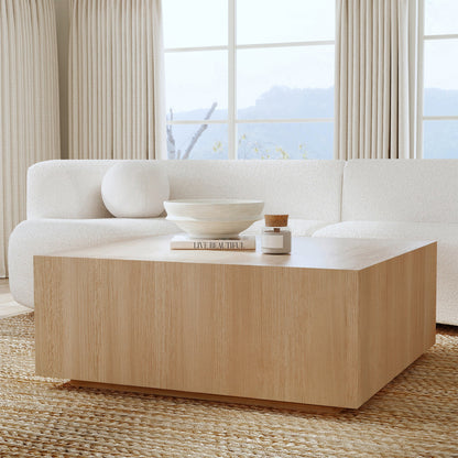Layne Square Coffee Table w Casters - True Natural