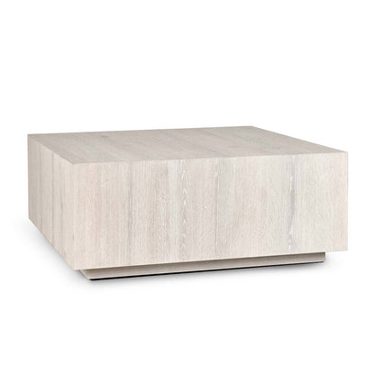 Layne Square Coffee Table w Casters - Milk White