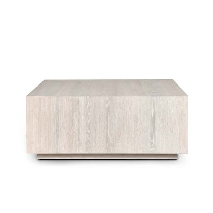 Layne Square Coffee Table w Casters - Milk White