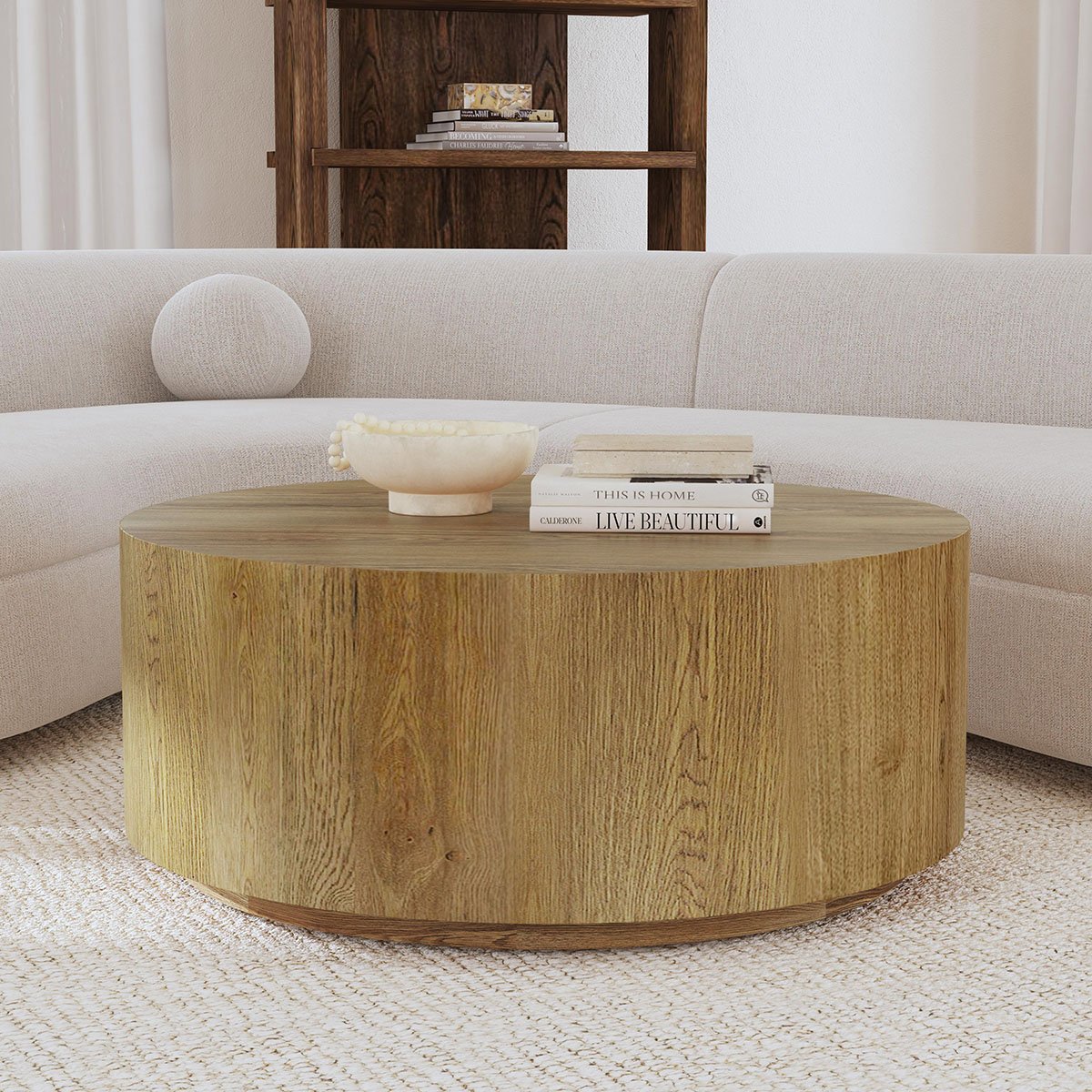 Layne Round Coffee Table w/Casters