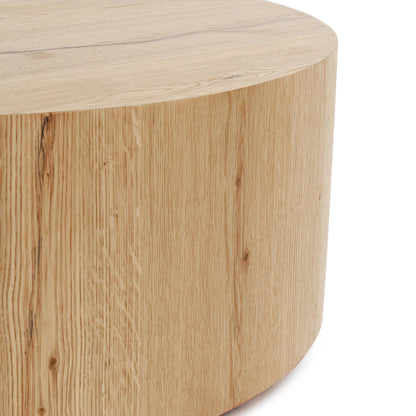 Layne Round Coffee Table with Casters - True Natural
