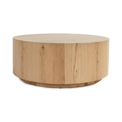 Layne Round Coffee Table with Casters - True Natural