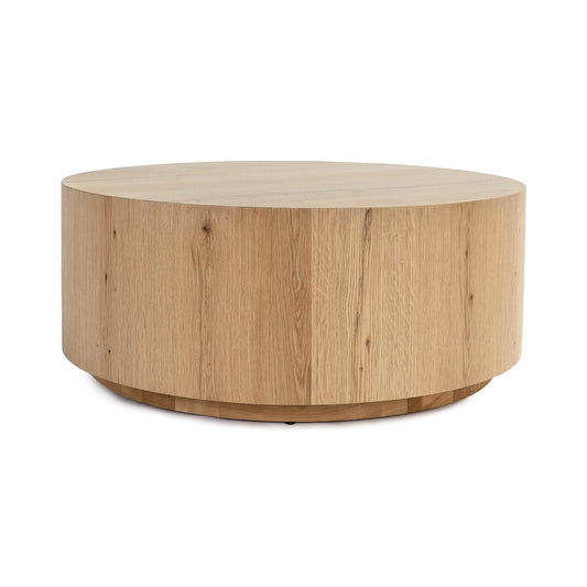 Layne Round Coffee Table with Casters - True Natural