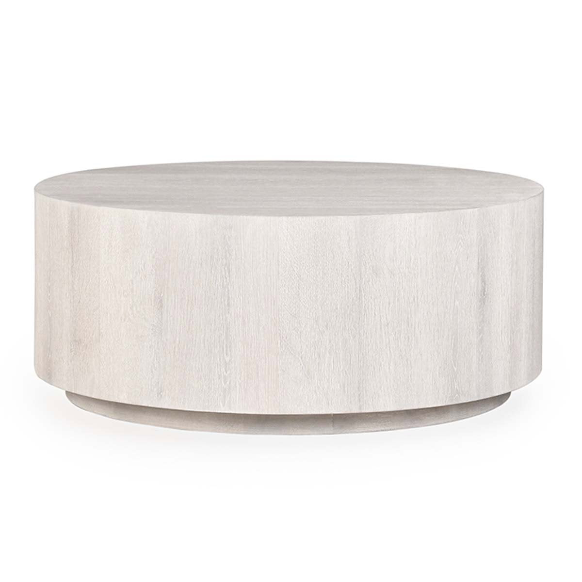 Layne Round Coffee Table with Casters - Milk White