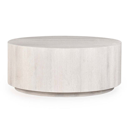Layne Round Coffee Table with Casters - Milk White
