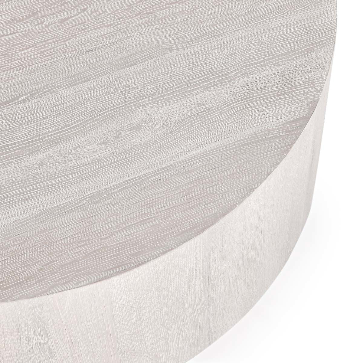 Layne Round Coffee Table with Casters - Milk White