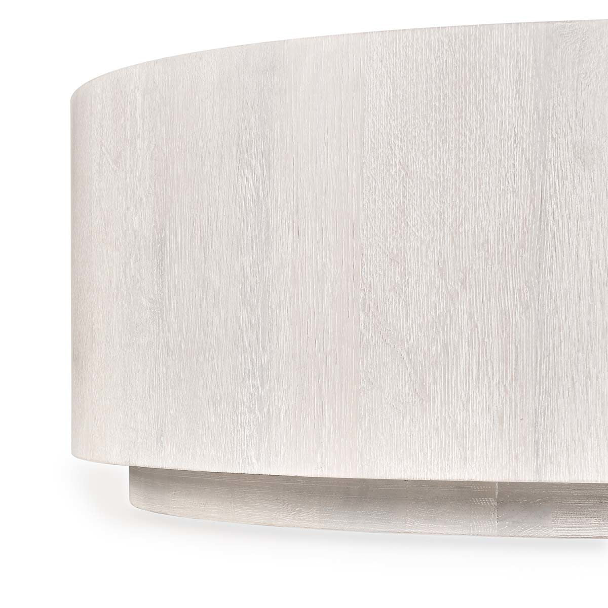 Layne Round Coffee Table with Casters - Milk White