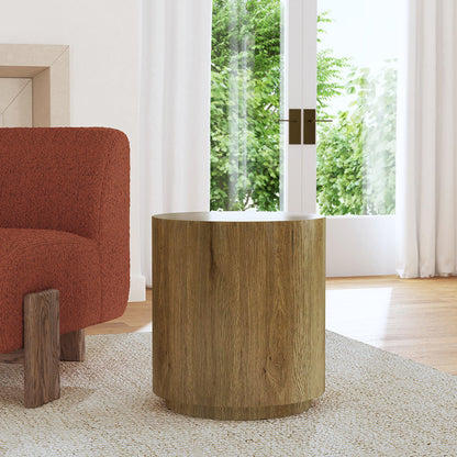 Layne Round End Table - Light Brown