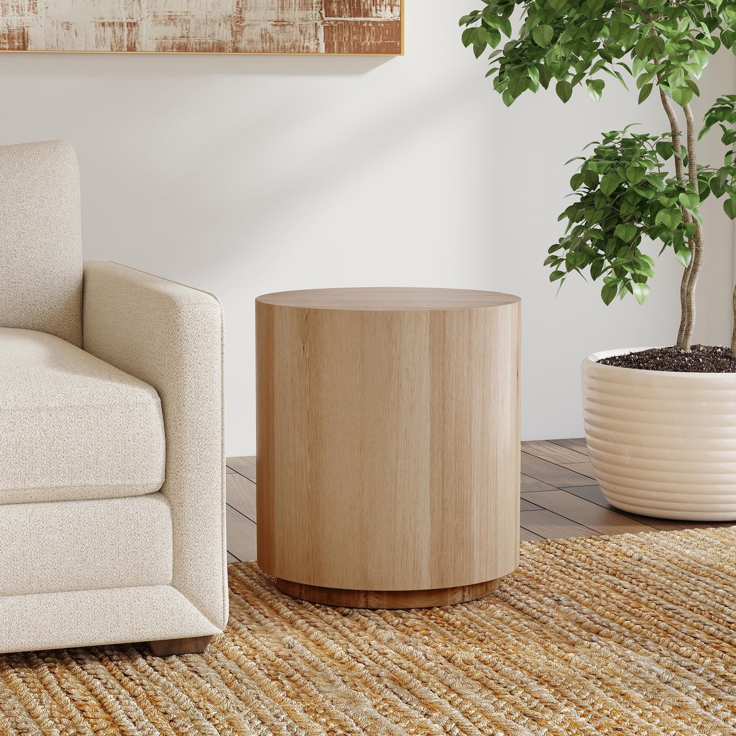 Layne Round End Table - True Natural