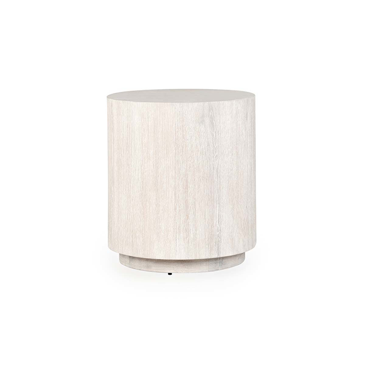 Layne Round End Table - Milk White