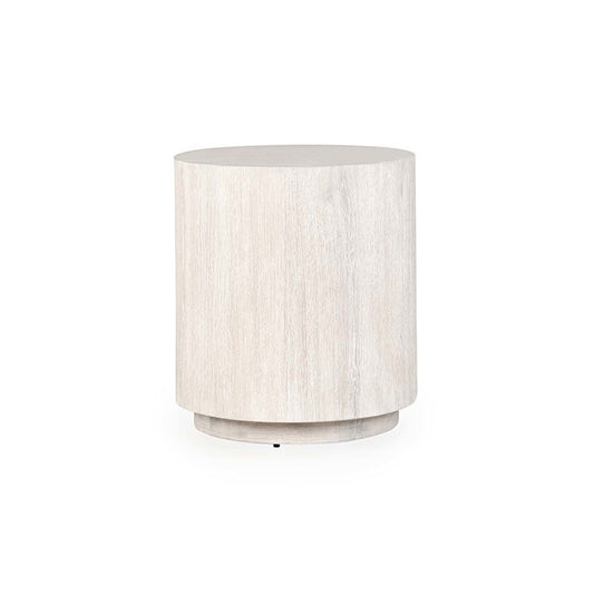 Layne Round End Table - Milk White