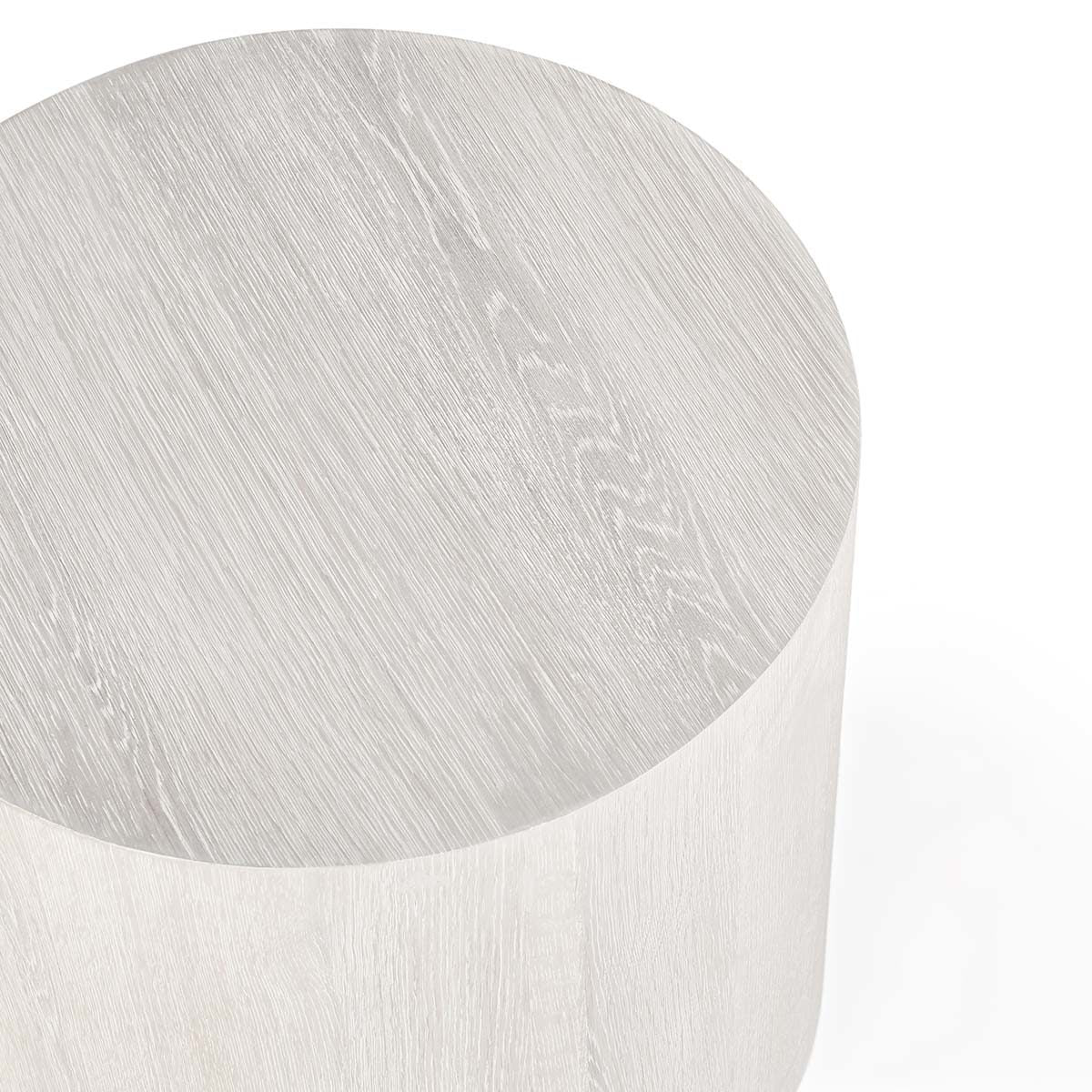 Layne Round End Table - Milk White