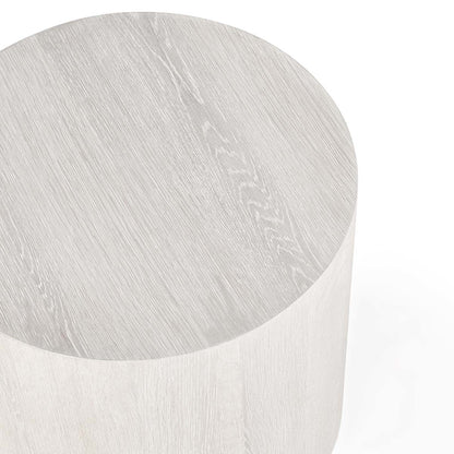 Layne Round End Table - Milk White