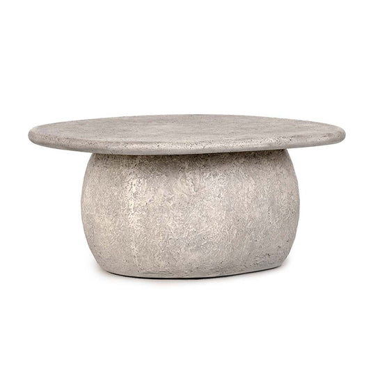 Britney Outdoor Round Coffee Table - Light Gray