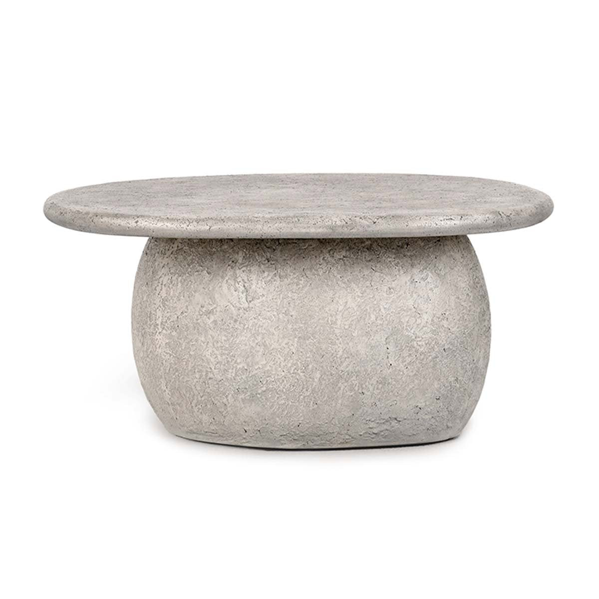 Britney Outdoor Round Coffee Table - Light Gray