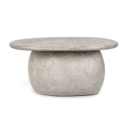 Britney Outdoor Round Coffee Table - Light Gray