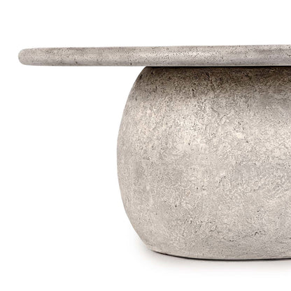Britney Outdoor Round Coffee Table - Light Gray
