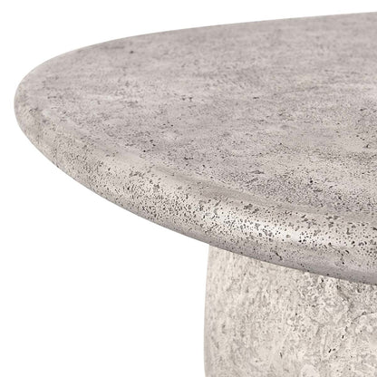 Britney Outdoor Round Coffee Table - Light Gray