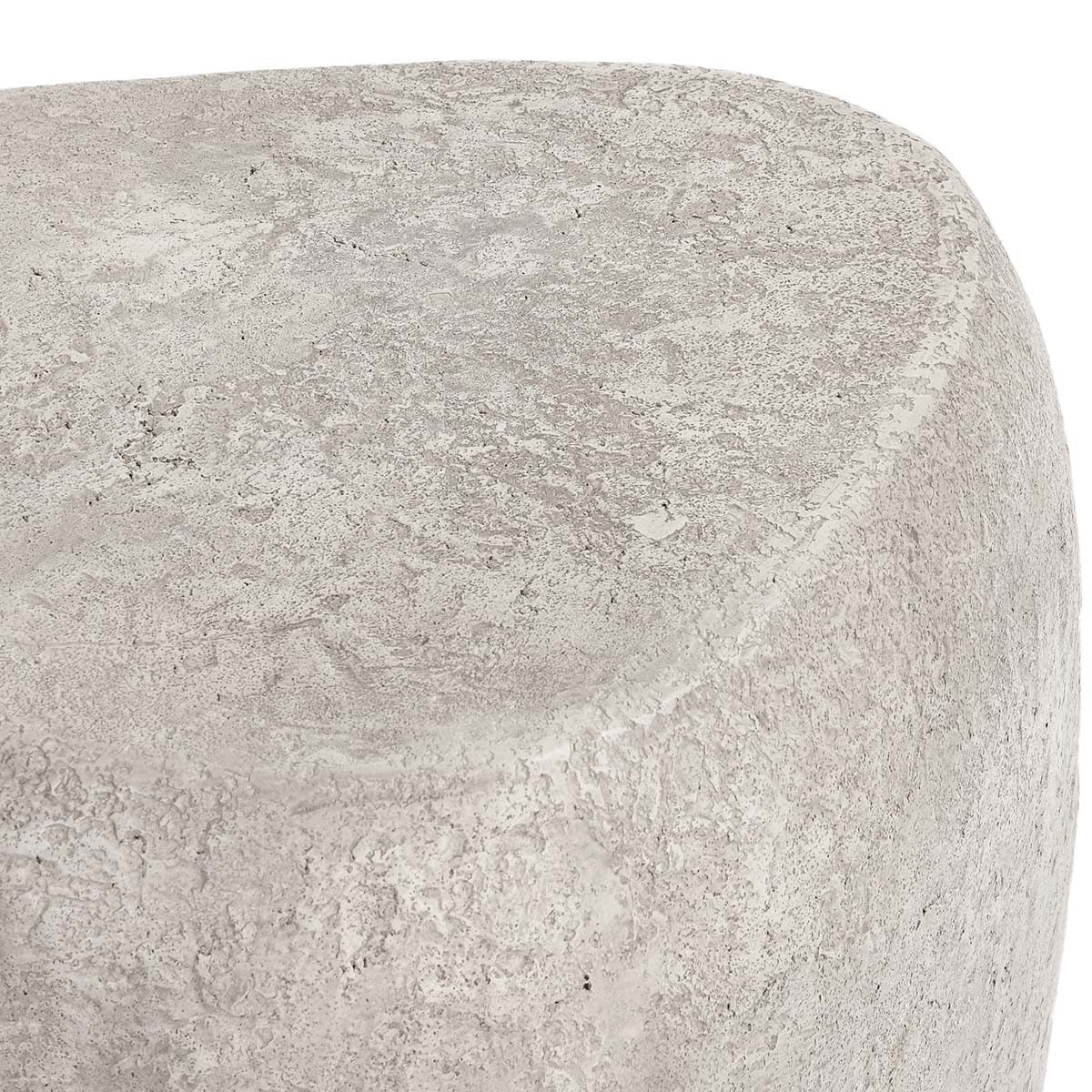 Britney Outdoor Round End Table - Light Gray