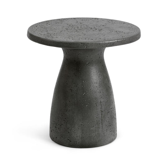 Collins Outdoor Round Accent Table - Dark Gray