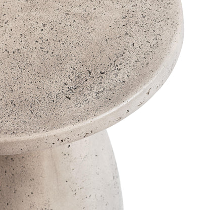 Collins Outdoor Round Accent Table - Light Gray