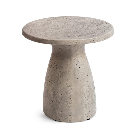Collins Outdoor Round Accent Table - Light Gray