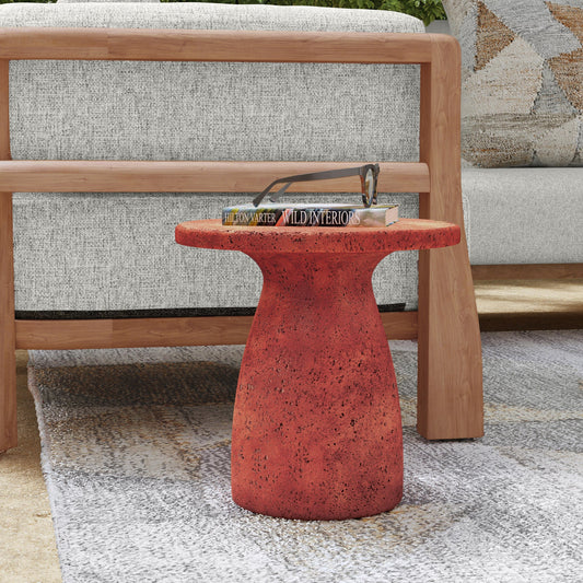 Collins Outdoor Round Accent Table - Rust