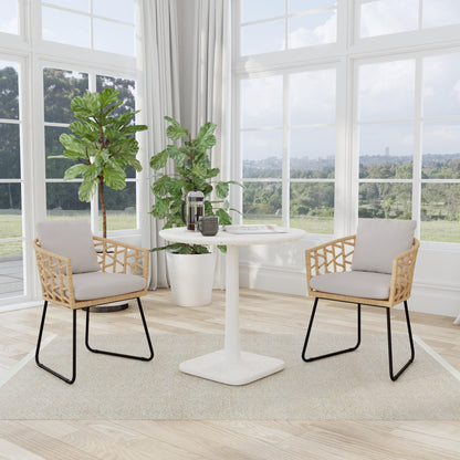 Paulina Outdoor Round Bistro Table - White