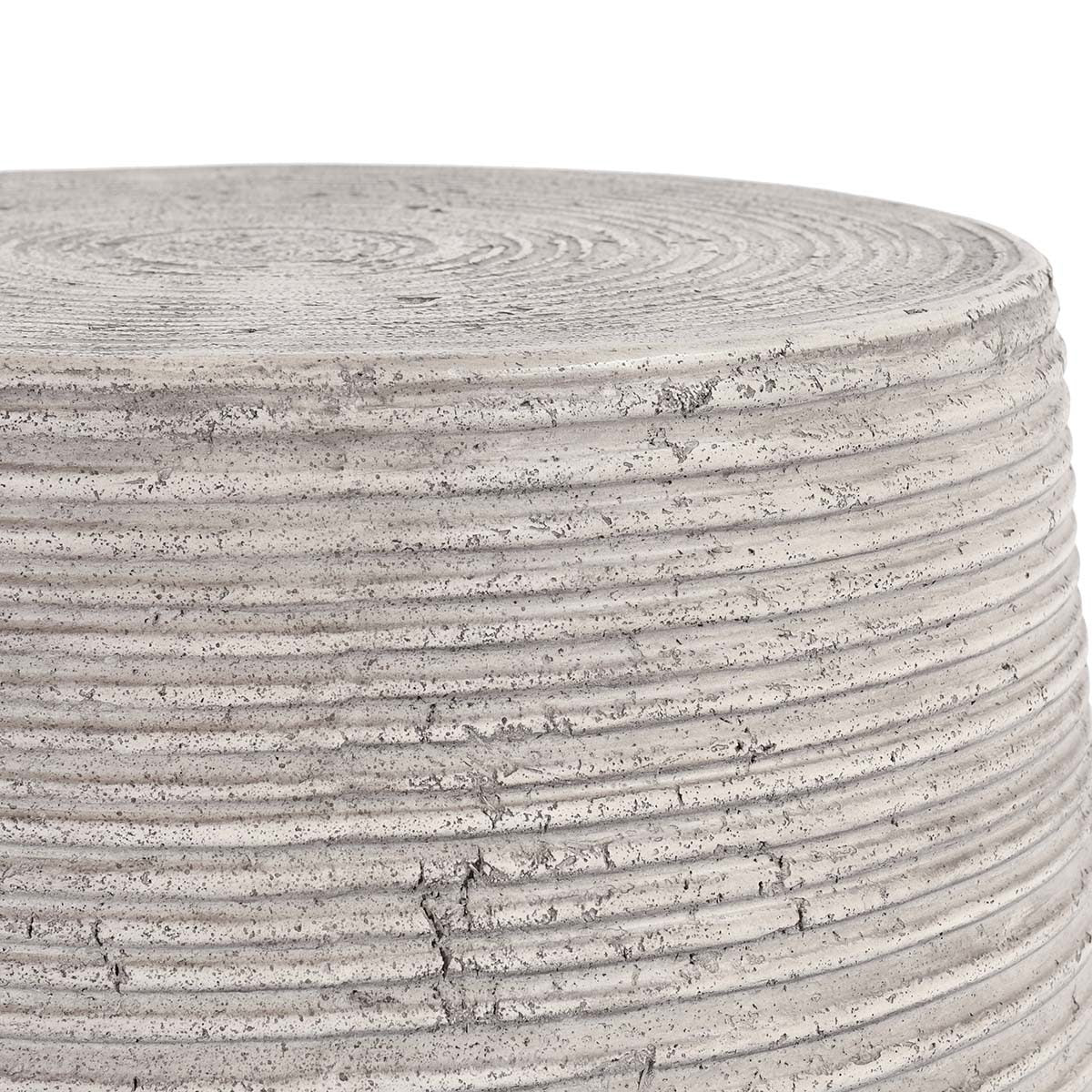 Nellie Outdoor Round End Table - Light Gray