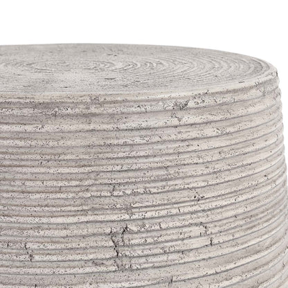 Nellie Outdoor Round End Table - Light Gray
