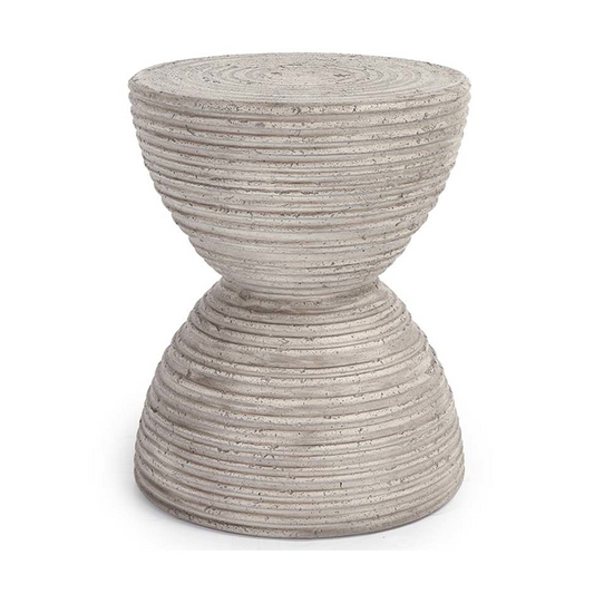 Corey Outdoor Round Accent Table - Light Gray