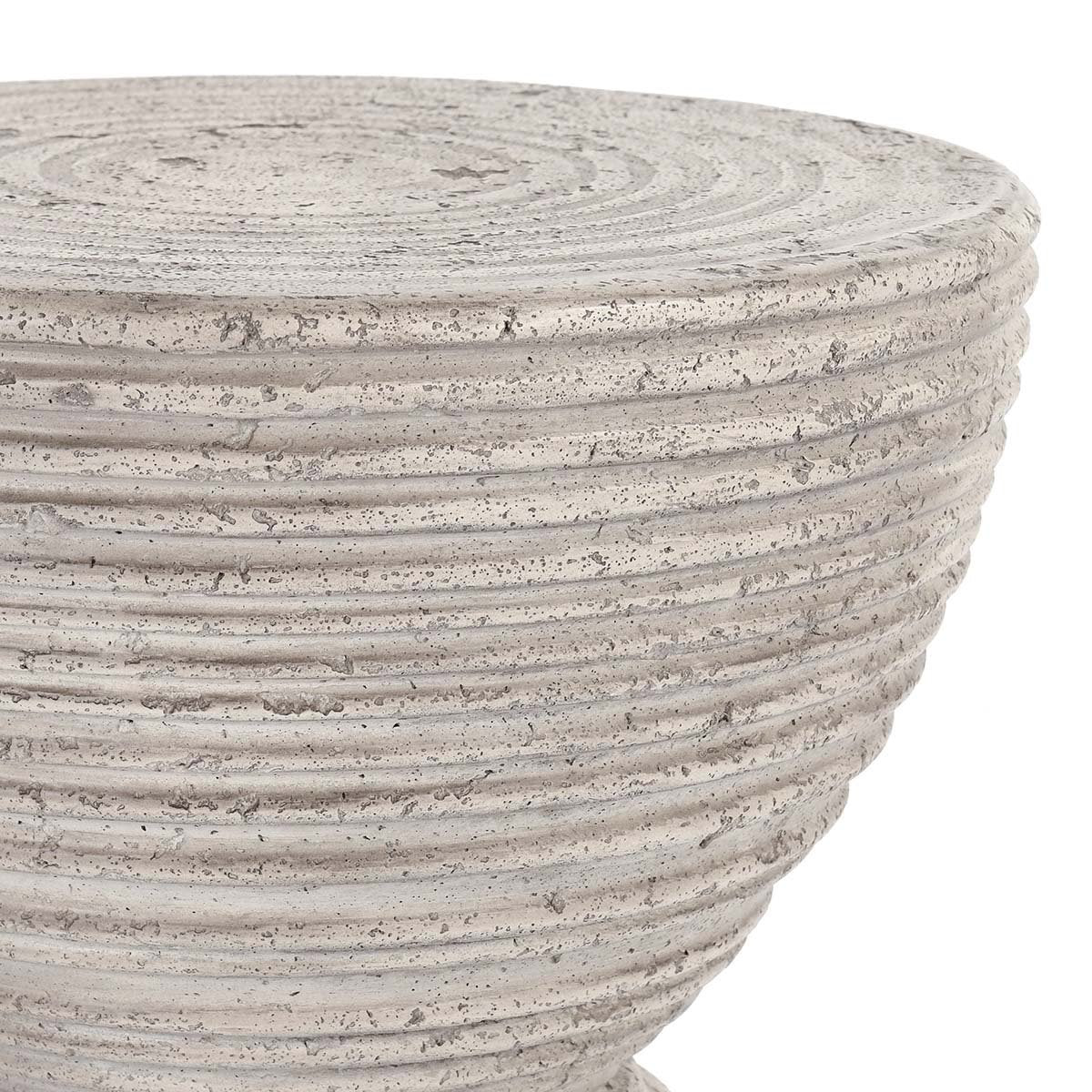 Corey Outdoor Round Accent Table - Light Gray