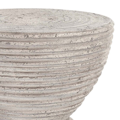 Corey Outdoor Round Accent Table - Light Gray