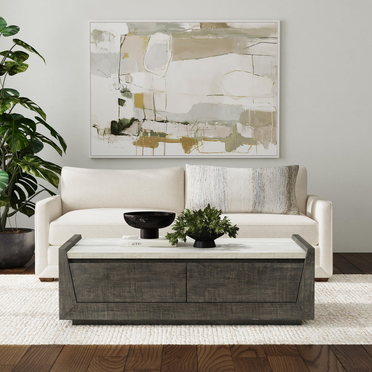 Tori Rectangle Coffee Table - Antique Gray