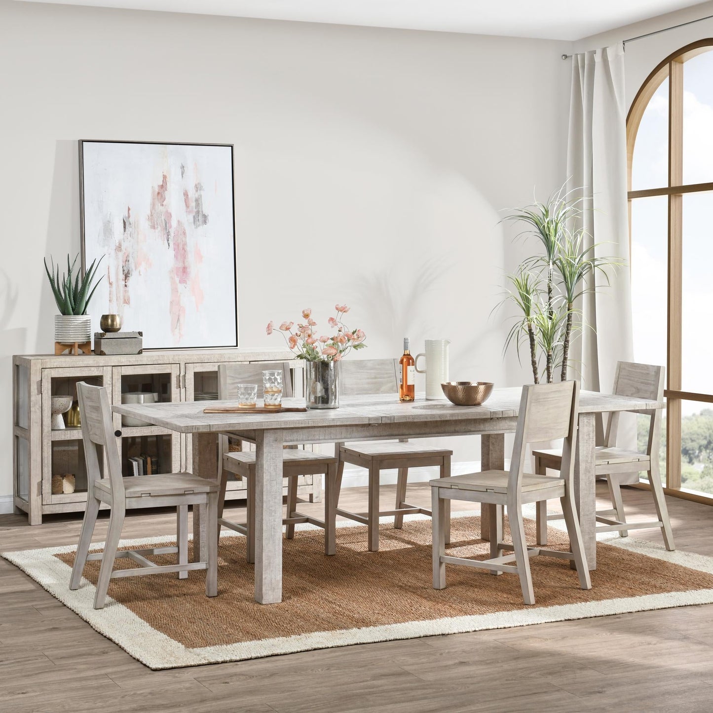 Driftwood 71"-94" Extendable Dining Table Antique Ivory