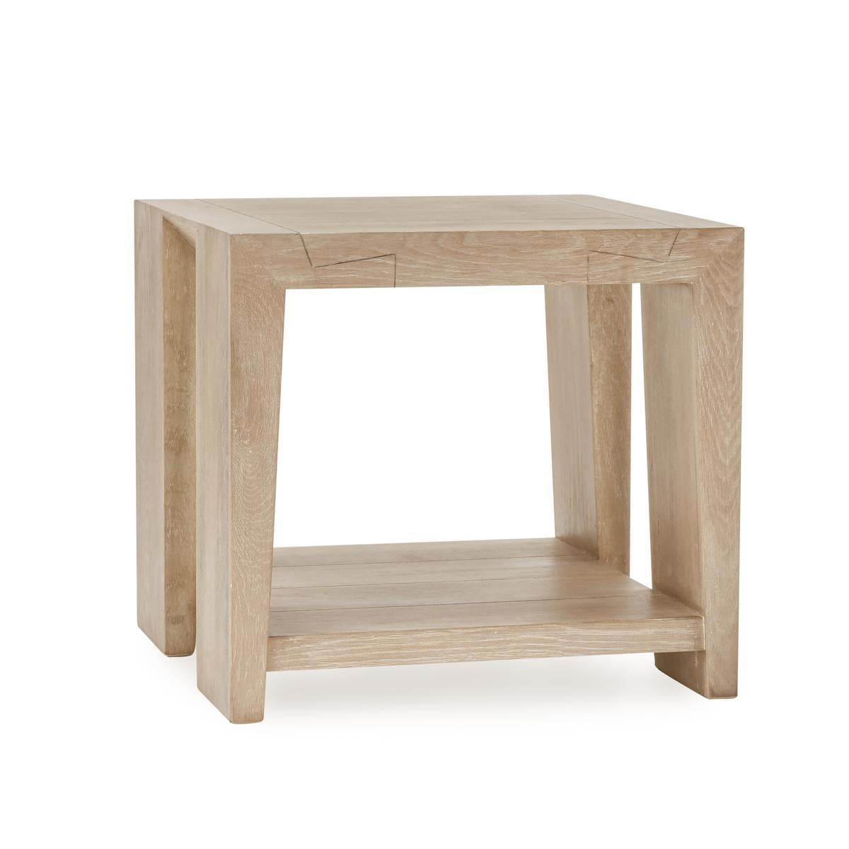 Troy Square End Table - Aged Cream