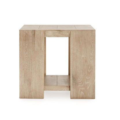 Troy Square End Table - Aged Cream