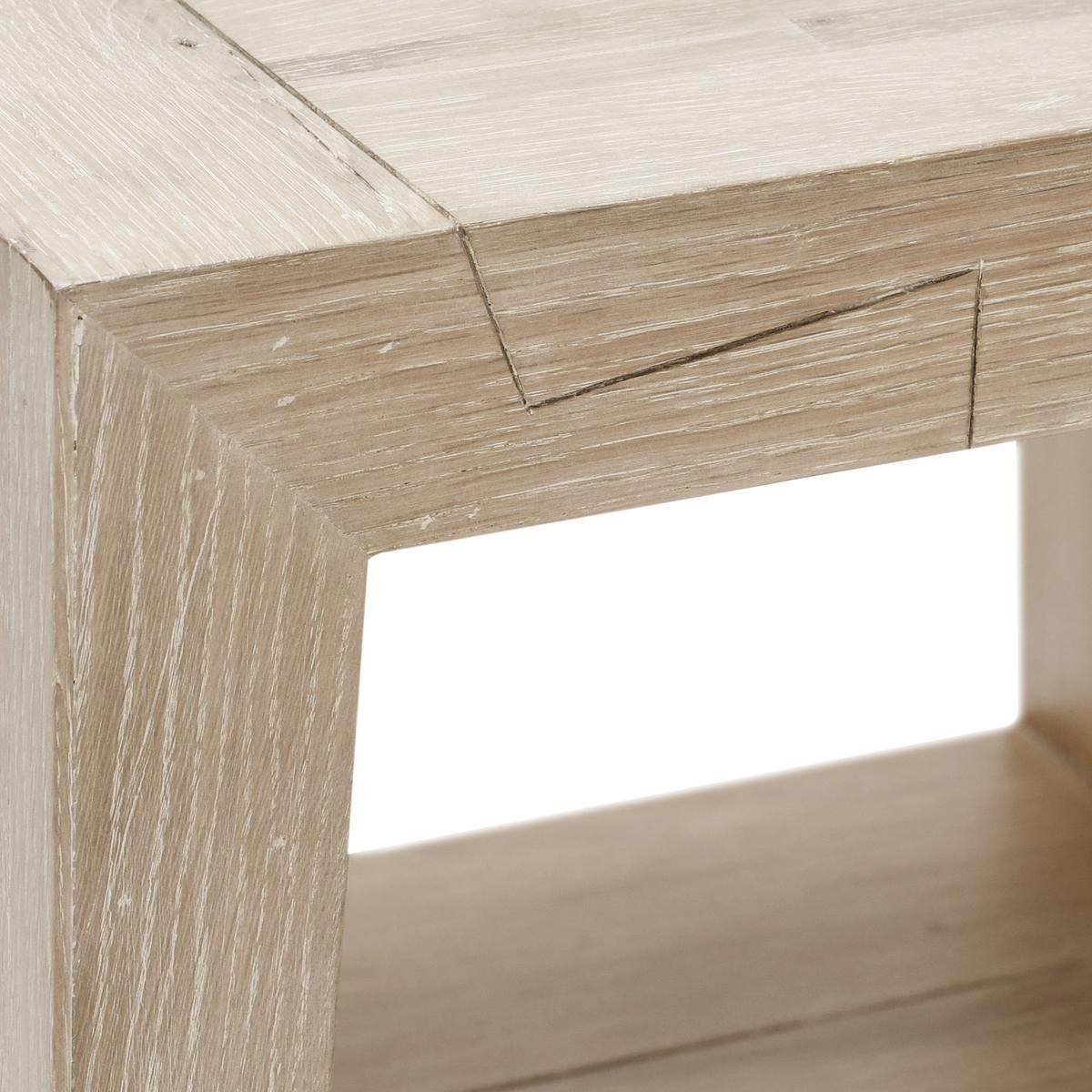 Troy Square End Table - Aged Cream