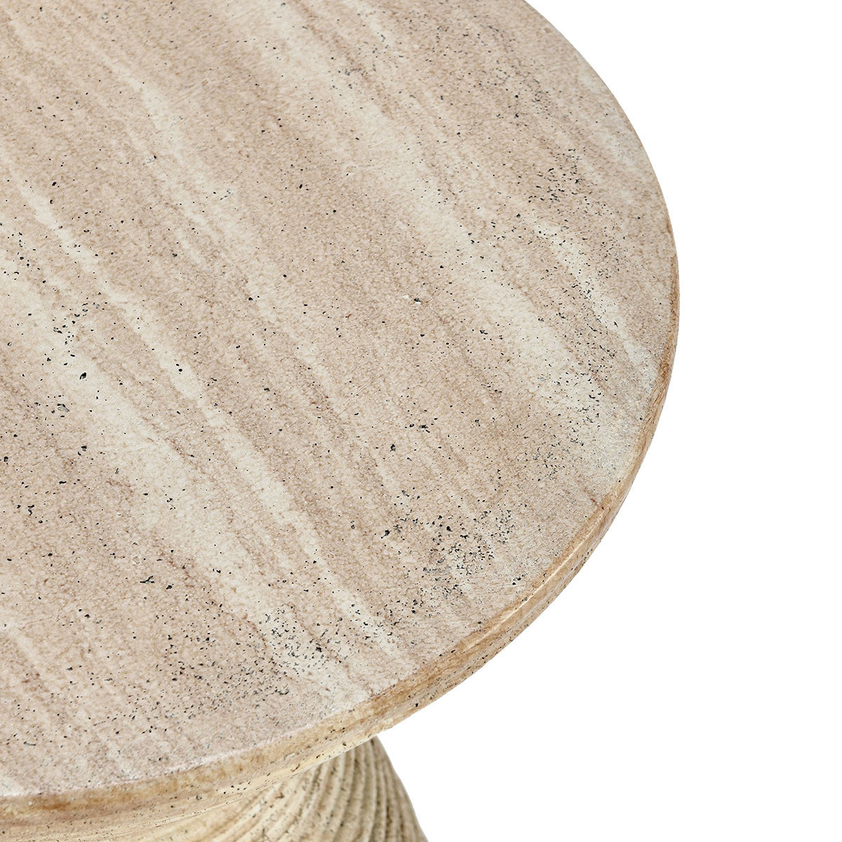 Fern Outdoor Round Accent Table - Beige