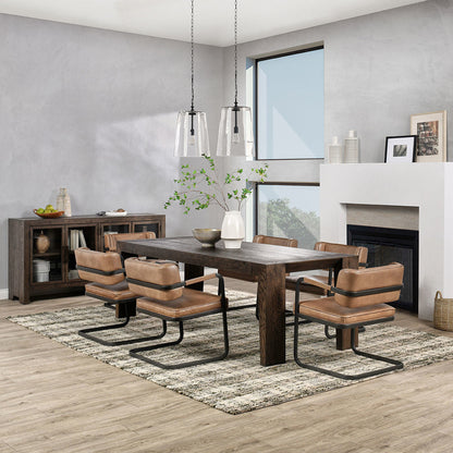 Troy Rectangle Dining Table - Suede Brown