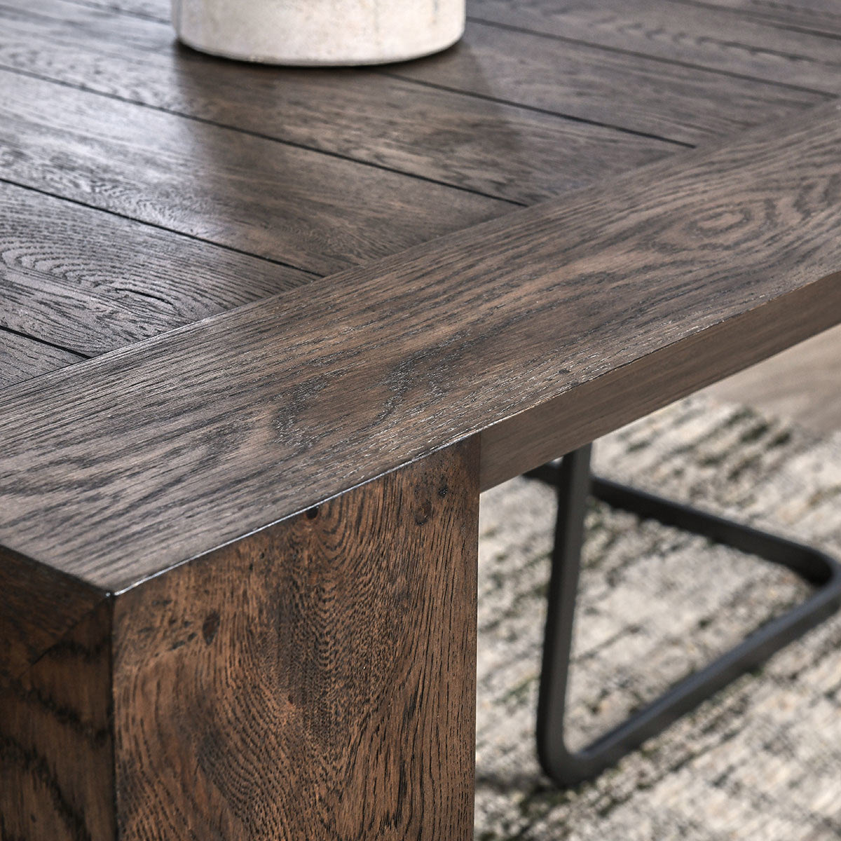 Troy Rectangle Dining Table - Suede Brown