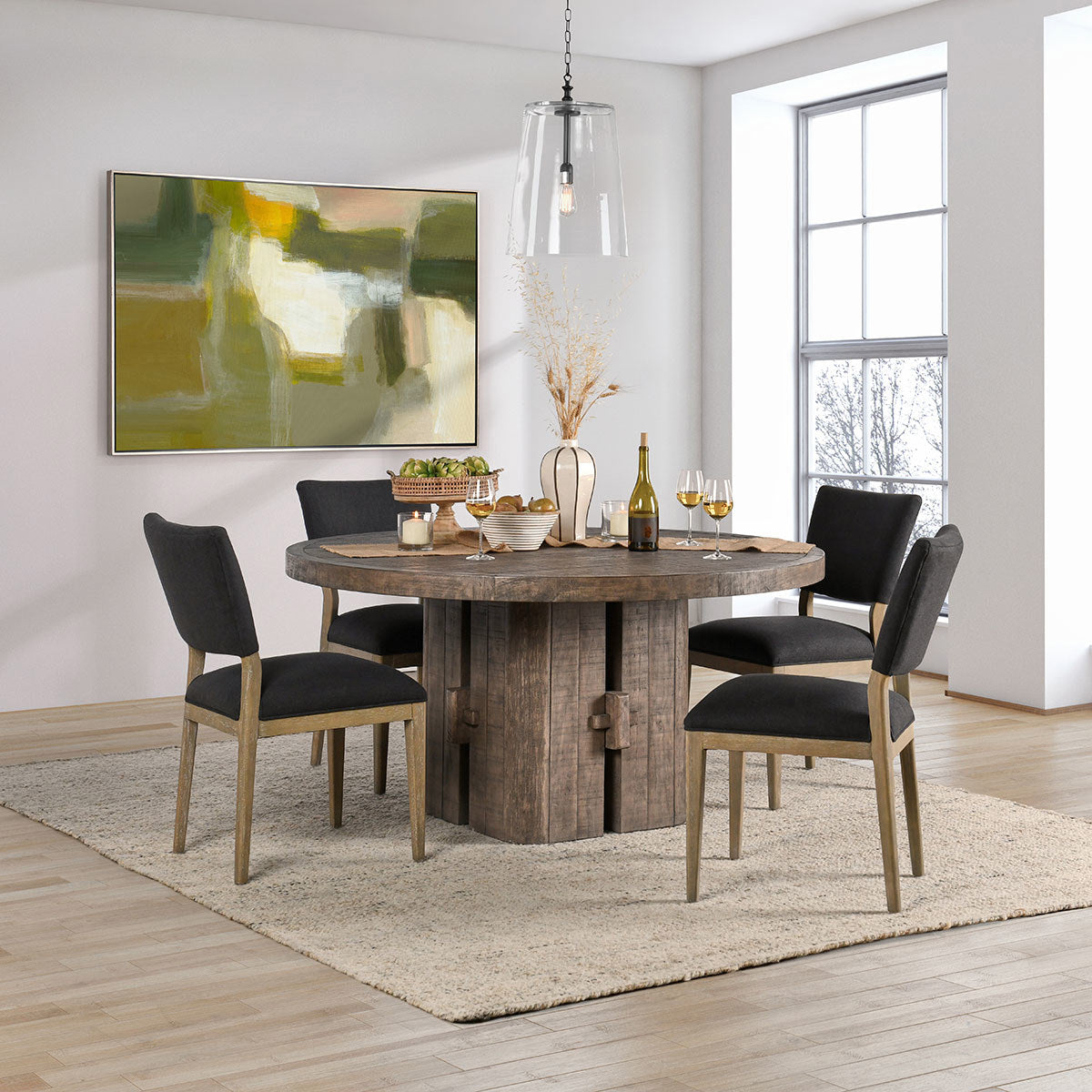 Rosemount Round Dining Table - Aged Brown