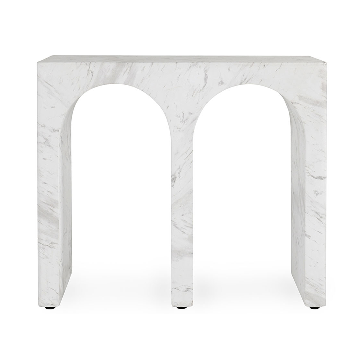 Marmo Outdoor Rectangle End Table - Ivory/Gray