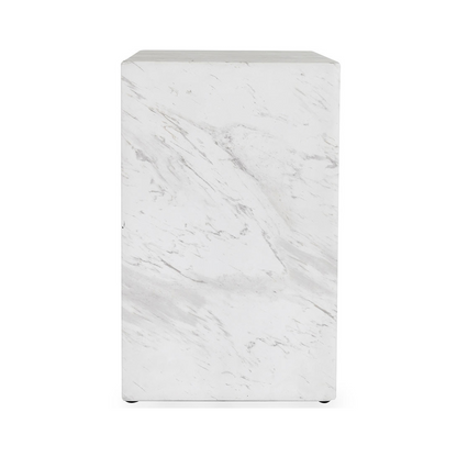 Marmo Outdoor Rectangle End Table - Ivory/Gray