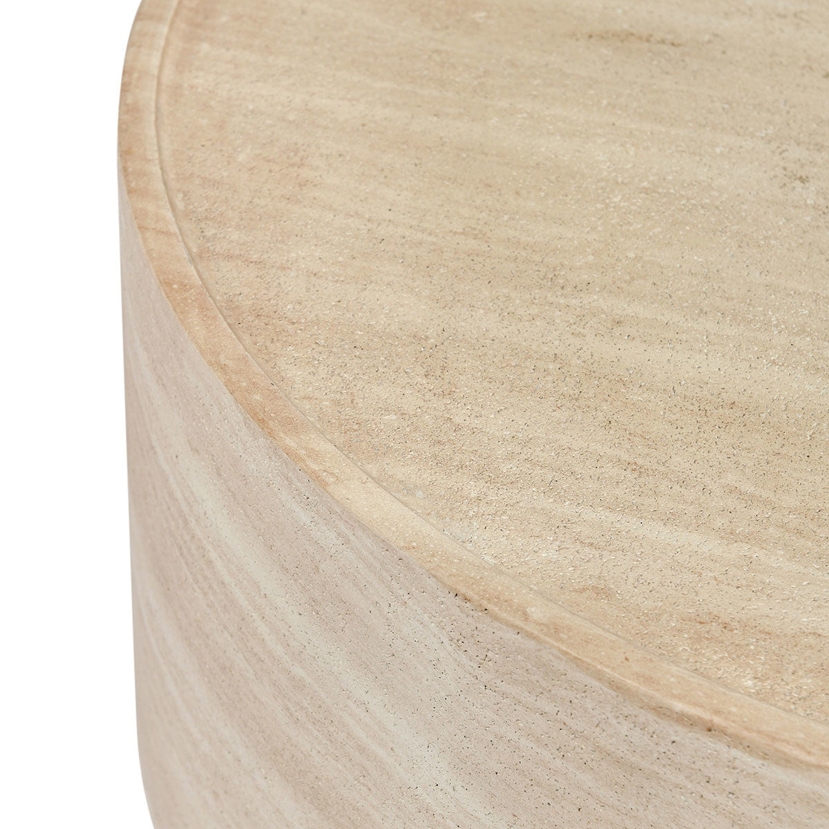 Mckenna Outdoor Round Coffee Table - Travertine