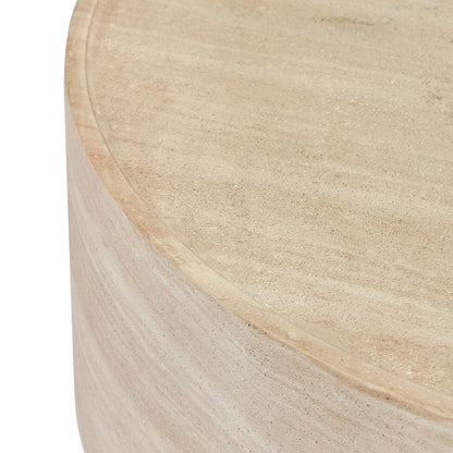 Mckenna Outdoor Round Coffee Table - Travertine
